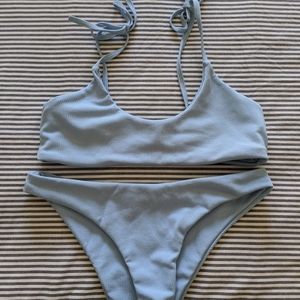 Baby Blue Zaful Tie Bikini